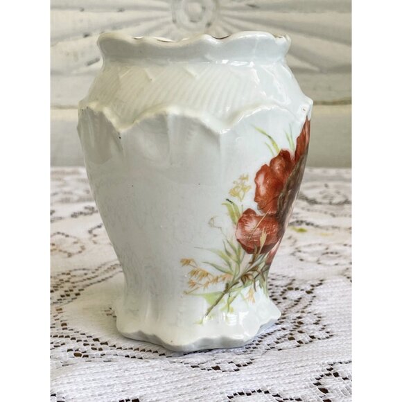 Antique Porcelain Vase With Fair Girl in a Flower - Picture 5 of 8